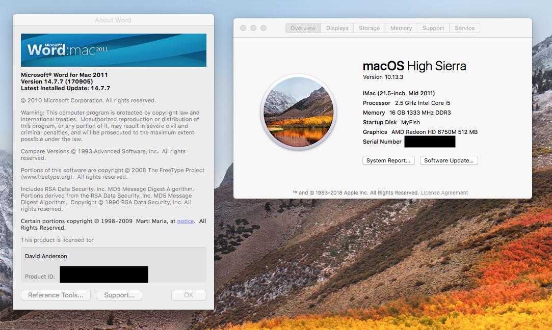 does microsoft office for mac work with high sierra